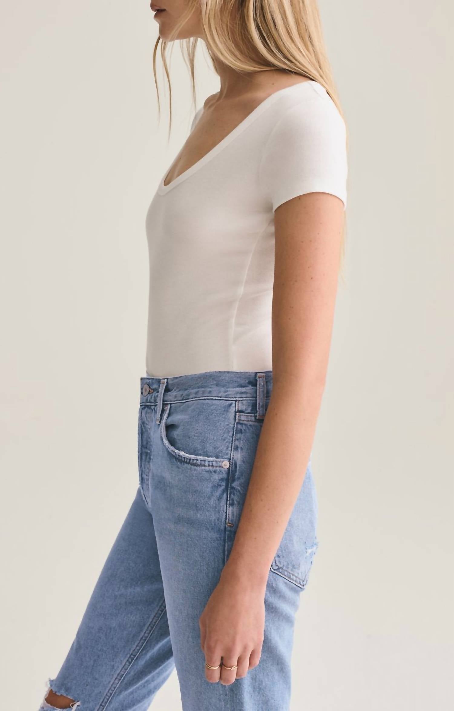 Agolde - Short Sleeve Rib Bodysuit