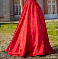 Sherri Hill Sparkling Bow Dress in red - women's dress