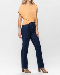 Judy Blue - Women's High Waist Tummy Control Classic Straight Jeans