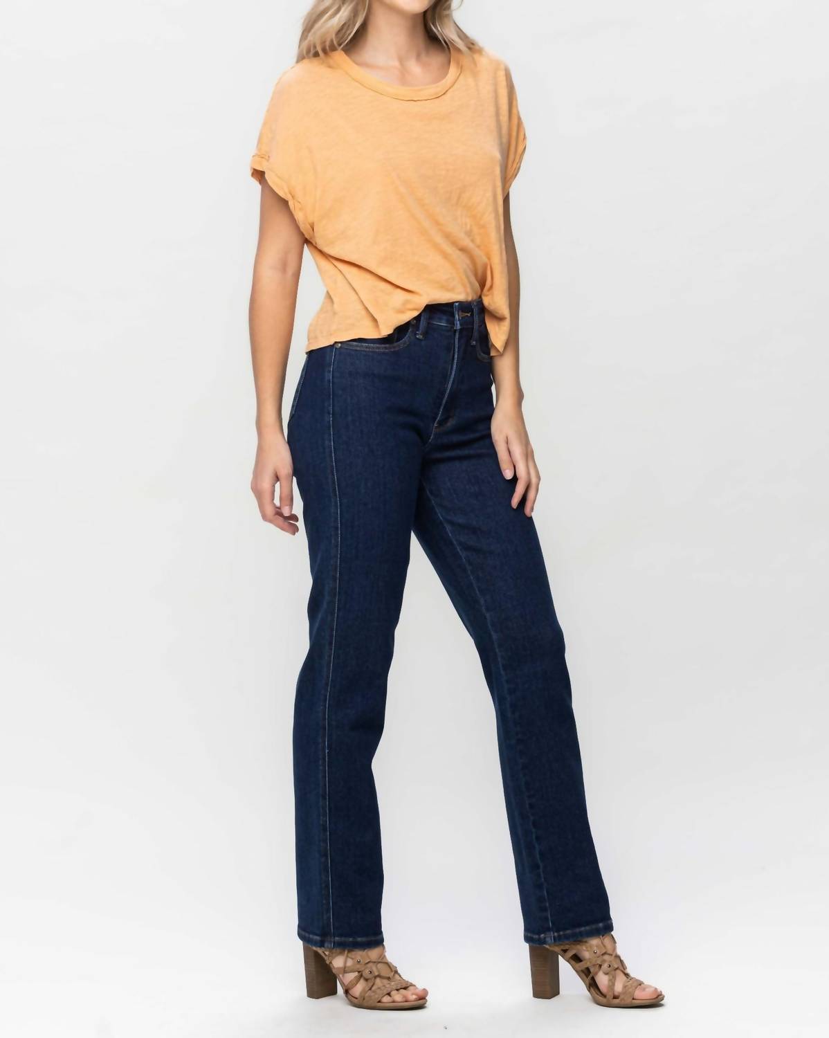 Judy Blue - Women's High Waist Tummy Control Classic Straight Jeans