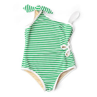 Shade Critters - Girls' One Piece Ribbed Daisy Cut Out Swimsuit