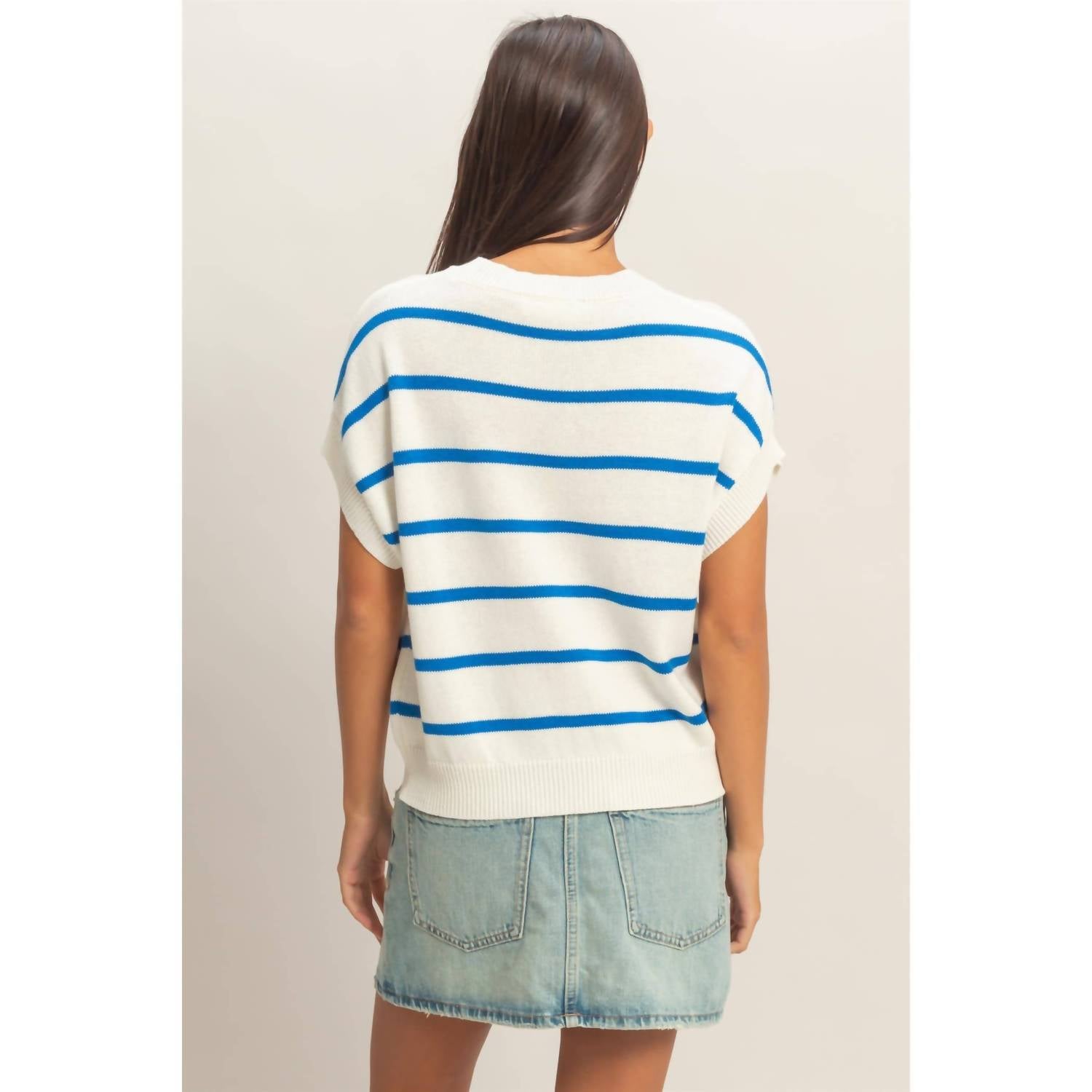 Hyfve - Striped Crewneck Knit Top