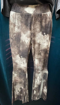 Faux Suede Fringe Bell Bottoms