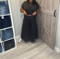 Ces Femme - Distressed Top And Wide Leg Pants Matching Set