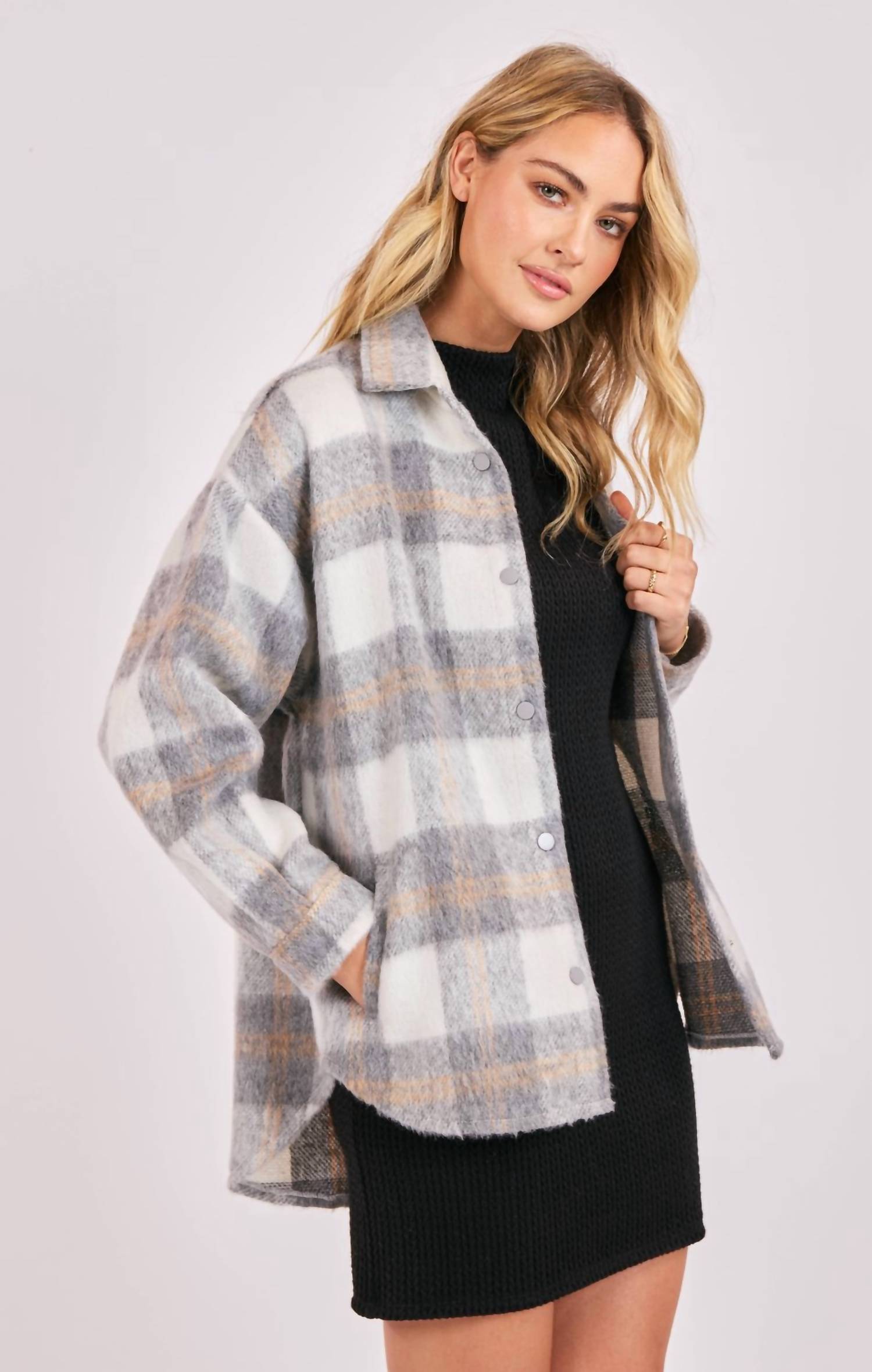 Sadie & Sage - Roslyn Plaid Oversized Jacket