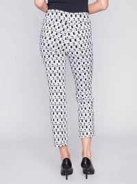 Charlie B - Pull-on Cropped Checkered Capri Pants