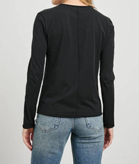 Rails Long Sleeve Crew Neck T-shirt in black - women's long sleeve top - alternate view