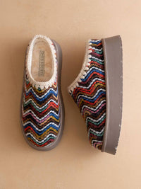 OASIS SOCIETY Women's Brandi Platform Cozy Mule Slipper in multi - women's shoe - detail view