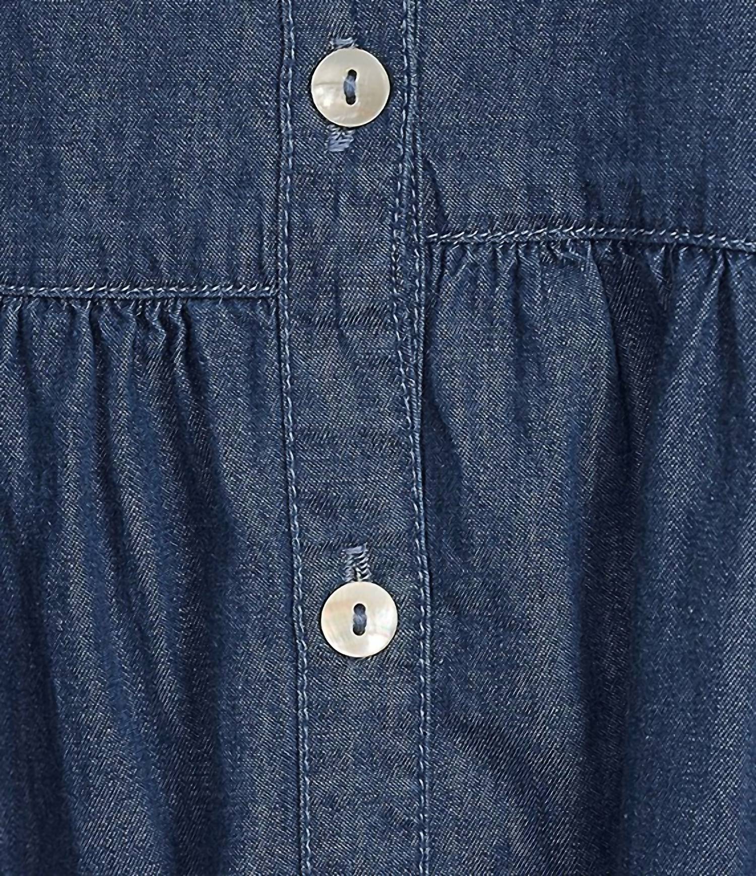 Apny - Puff Sleeve Tiered Denim Dress