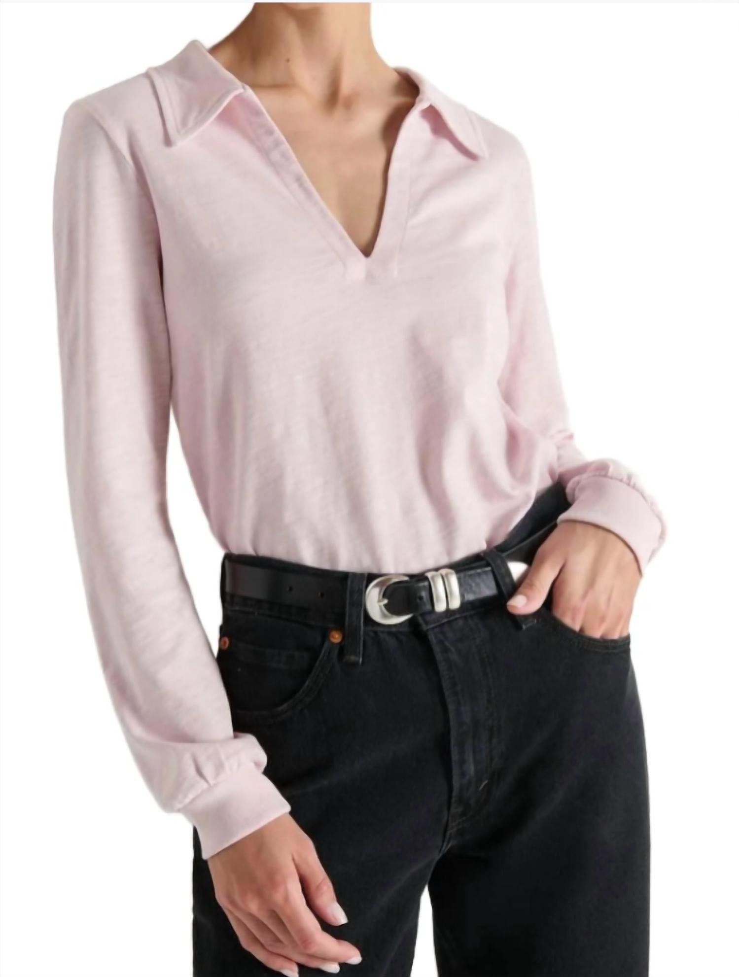 Nation Ltd - Kimberly Long Sleeve Polo Top