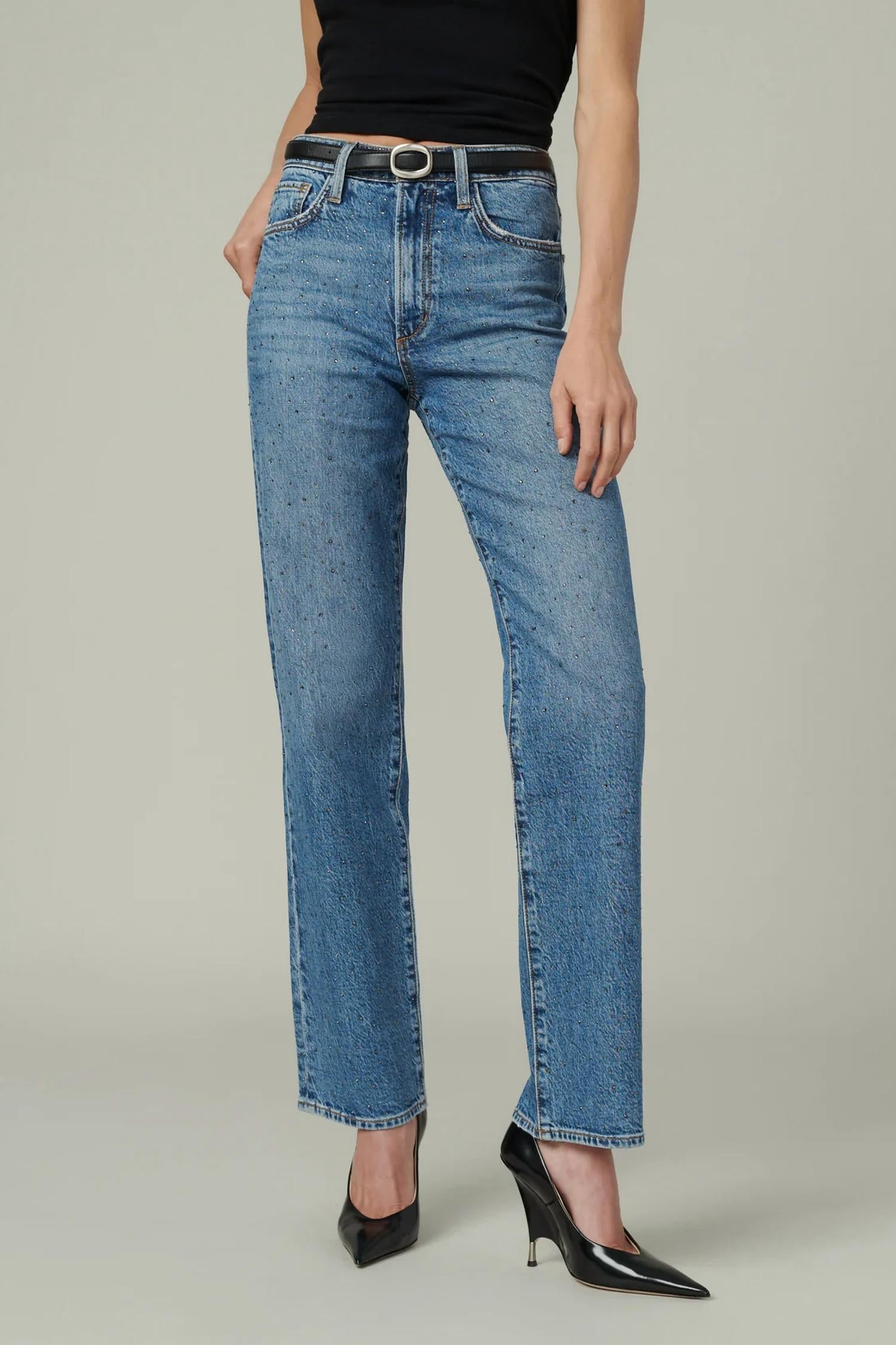 Joe'S Jeans - Margot Crystal High Rise Straight Jeans