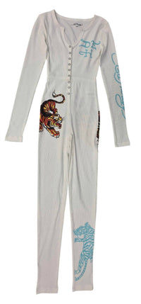 Ed Hardy Women's Tiger Long Sleeve Pajama in white - women's pants