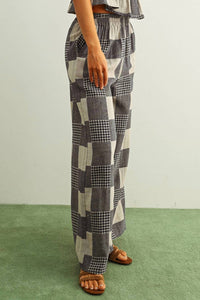 Miou Muse - Gingham Patch Effect Pants