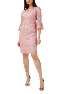 Adrianna Papell - Floral Embroidered Mini Dress