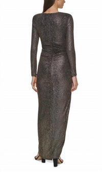 Vince Camuto - Shimmer Long Sleeve Gown