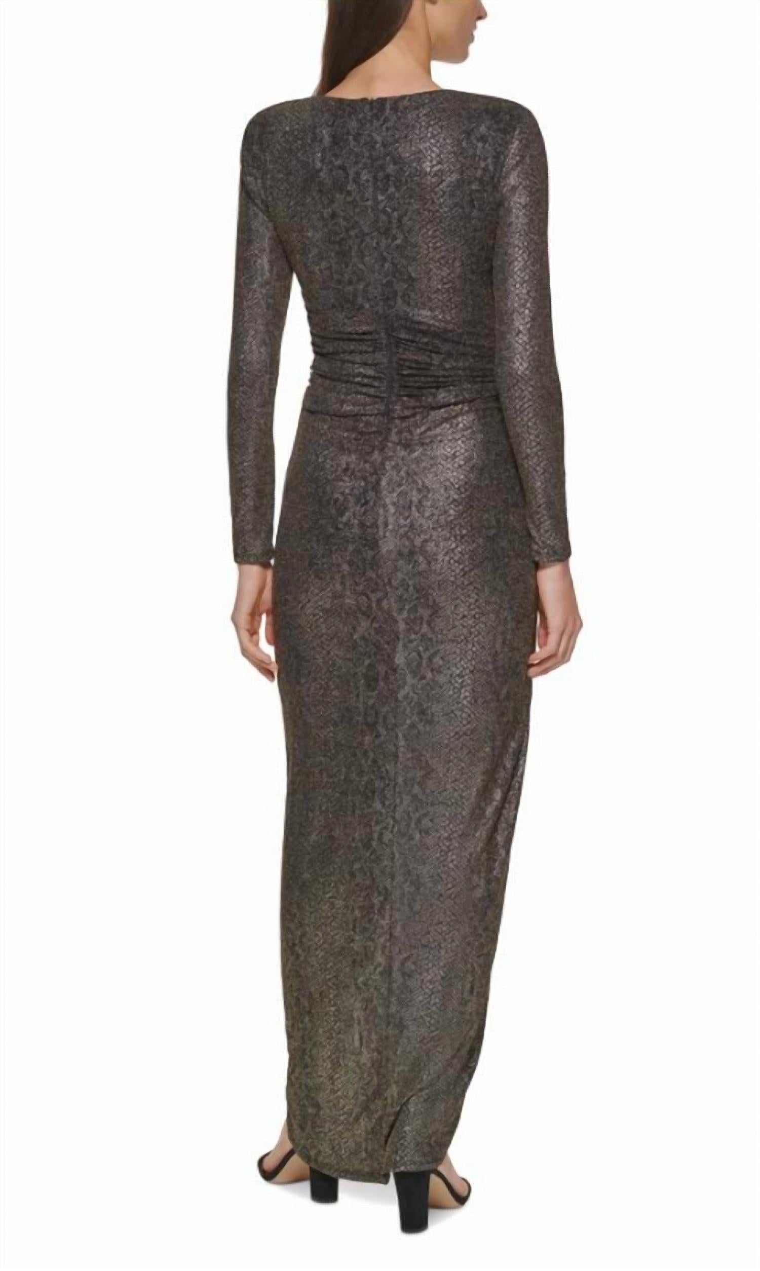 Vince Camuto - Shimmer Long Sleeve Gown
