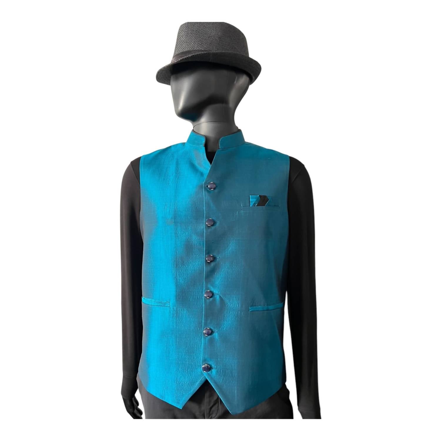 The Gray Crab - Men's Mandarin Collar Silk Vest
