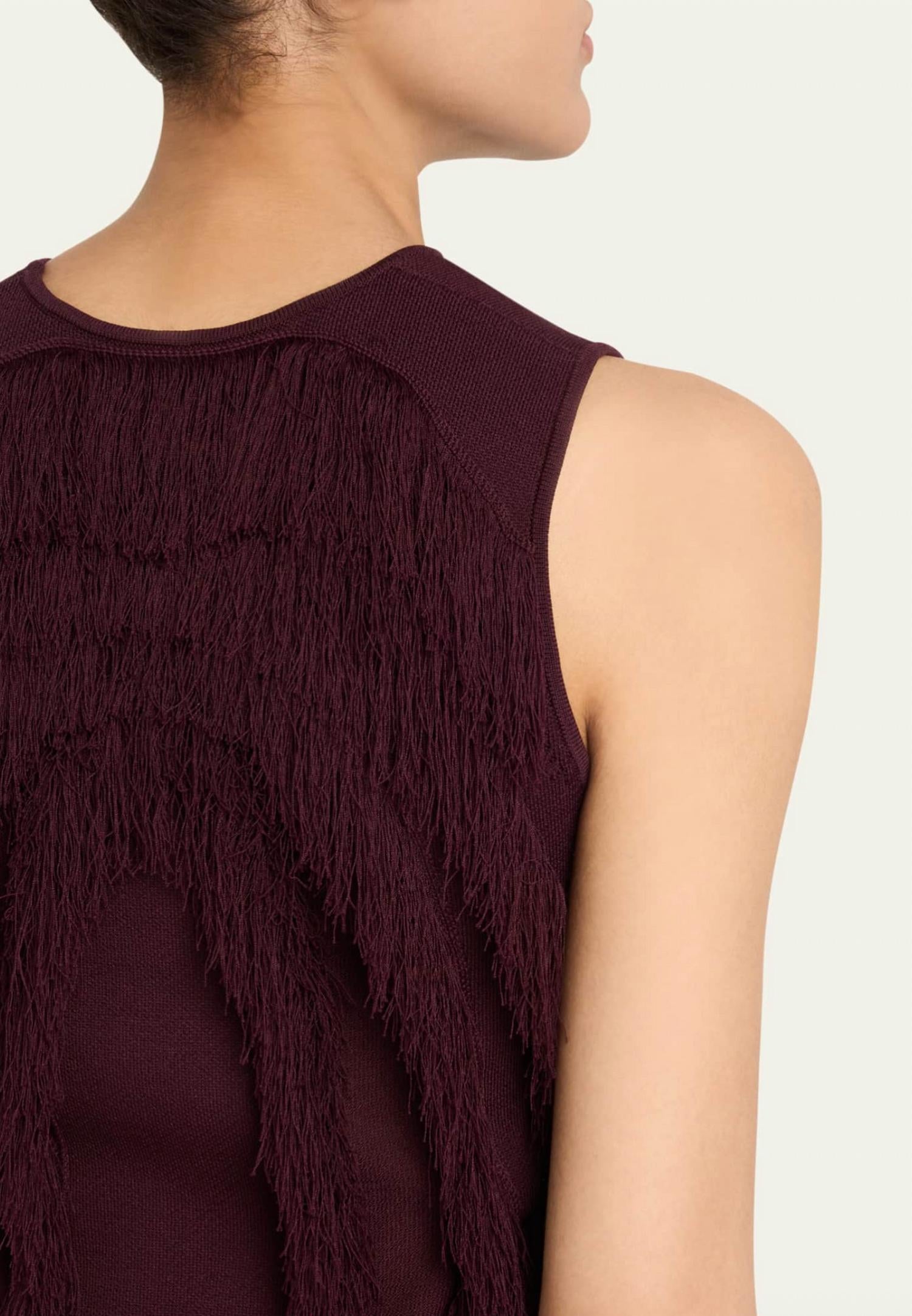 Ulla Johnson Bonnie Sleeveless Knit Top in mahogany - women's blouse - detail view
