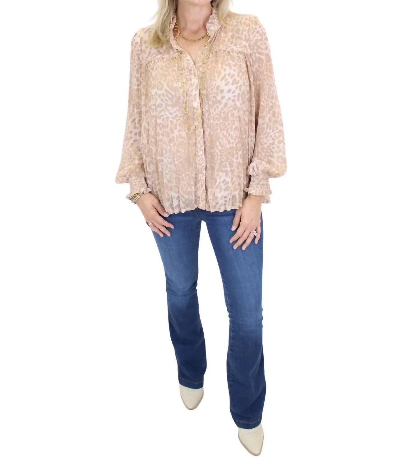 Fate By Lfd - Leopard Chiffon Shimmer Blouse