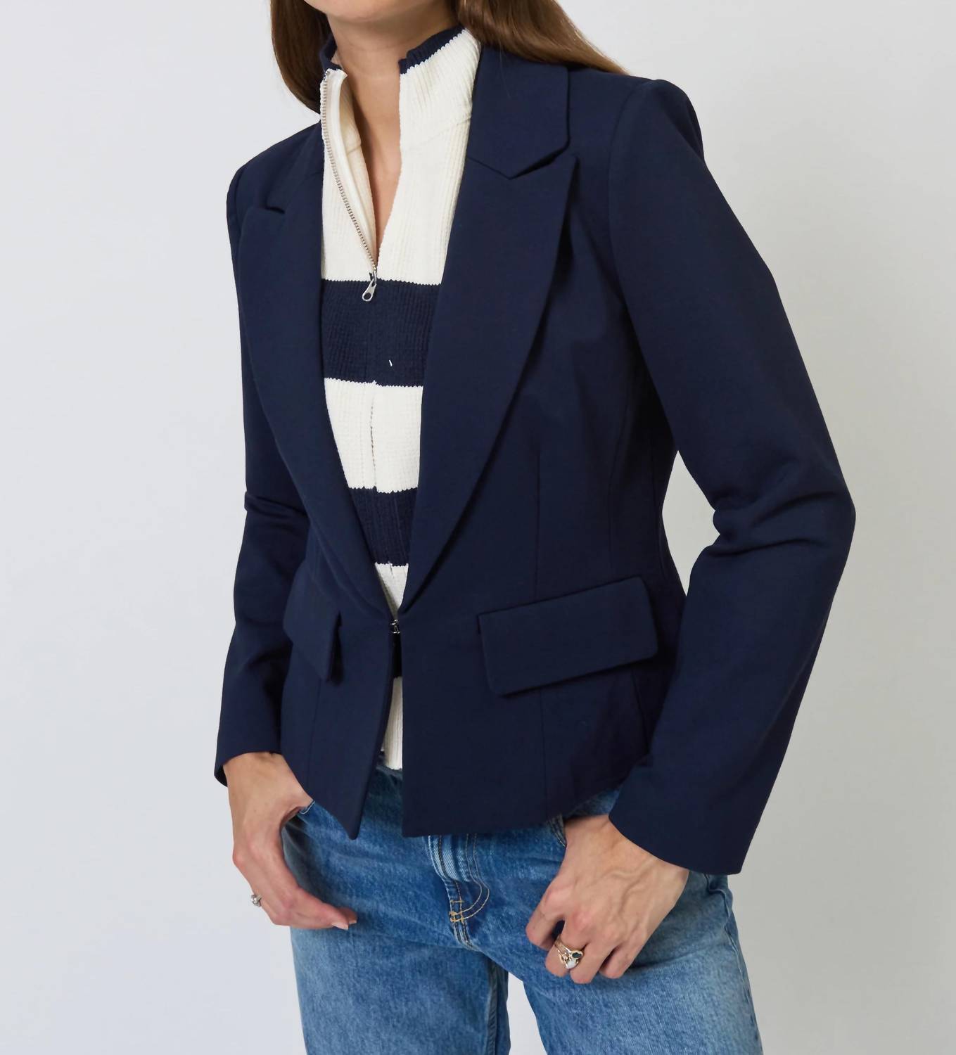 Central Park West - Chelsea Rugby Stripe Sweater Dickey Jacket