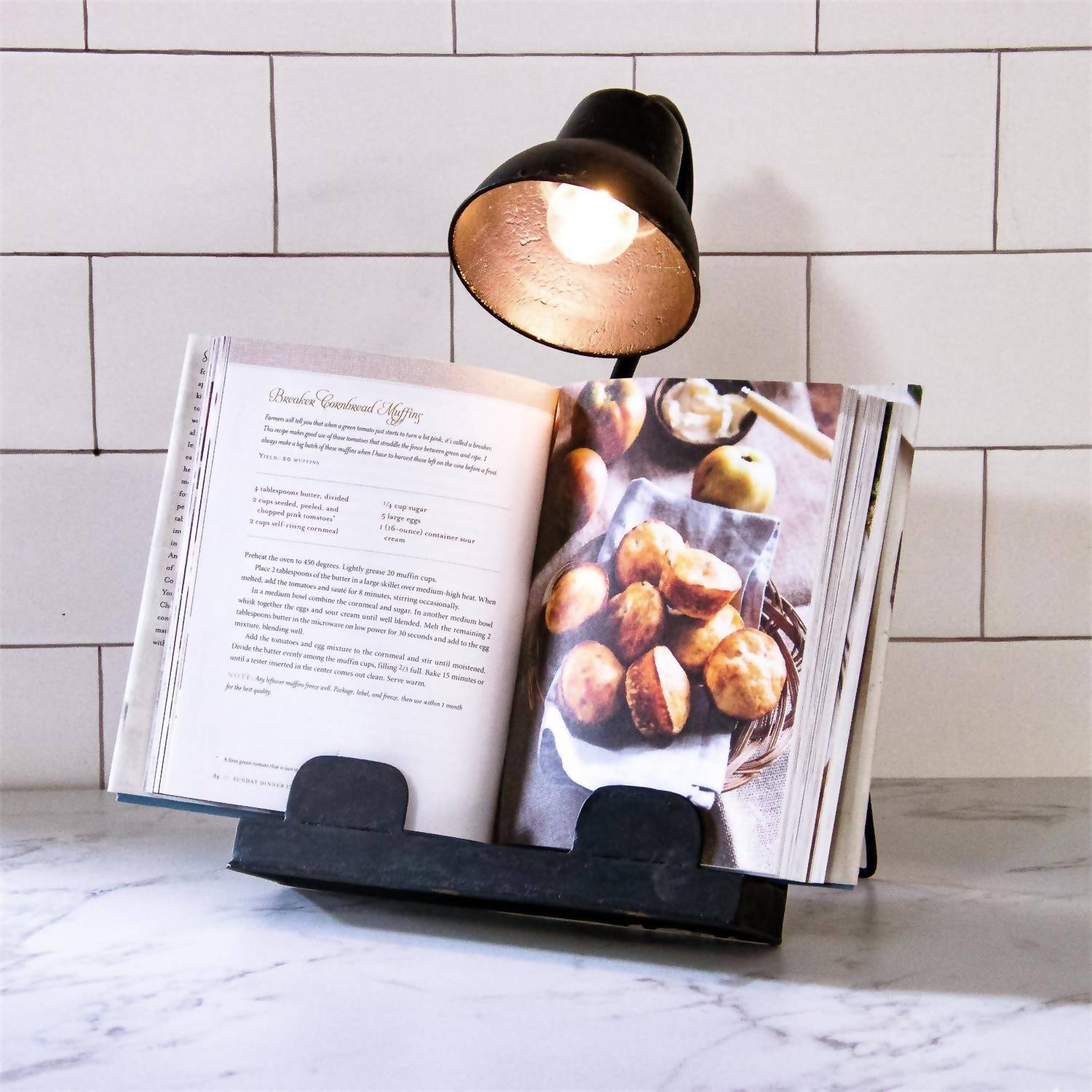 Audrey'S - Industrial Iron Book Stand with Built-in Light