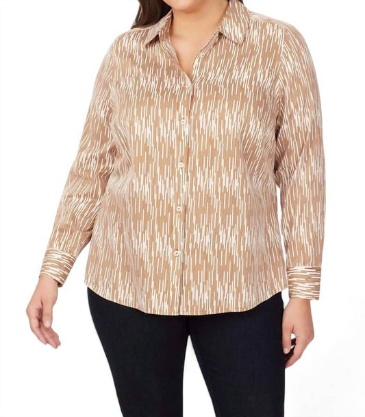 Foxcroft - WARM GEO AVA LONG SLEEVE SHIRT