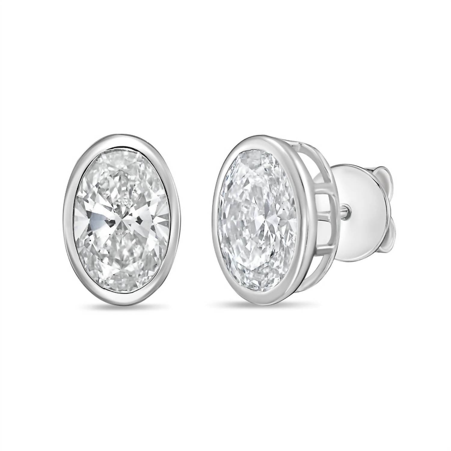 Diana M Jewels - Women's Oval Lab-grown Diamond Stud Earrings (1.00 Tcw) - Delicate