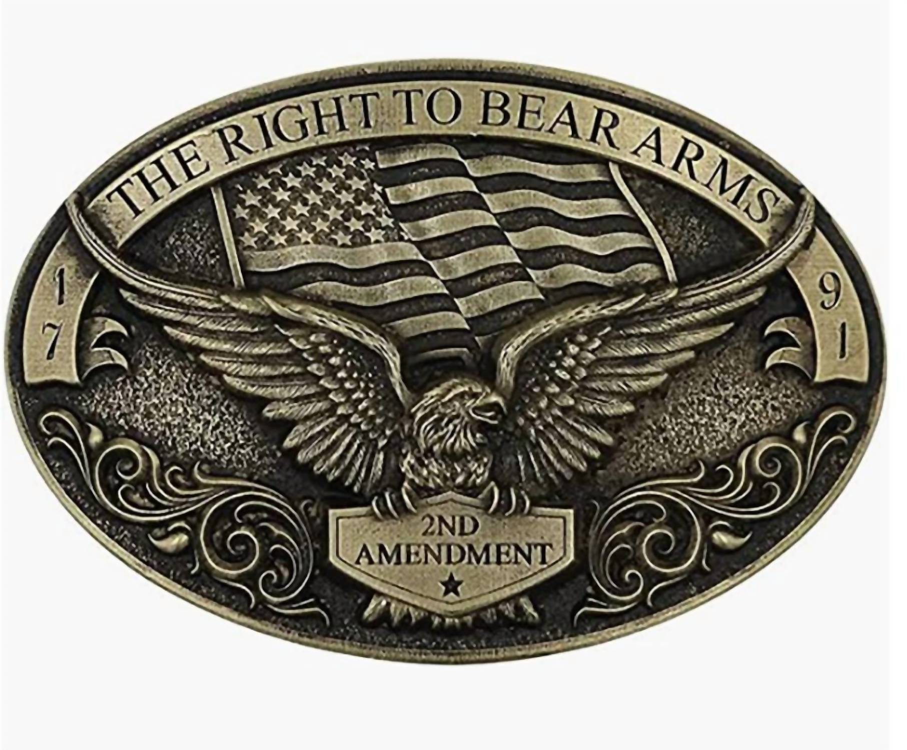 Montana Silversmiths - Men's Soaring Eagle Arms 2nd Amendment Buckle