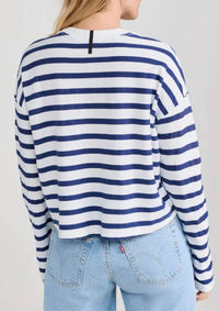 Askk Ny - Cropped Long Sleeve Stripped Tee