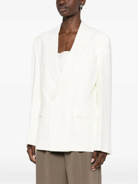 VICTORIA BECKHAM Double Breasted Jacket in ivory - women's jacket - detail view