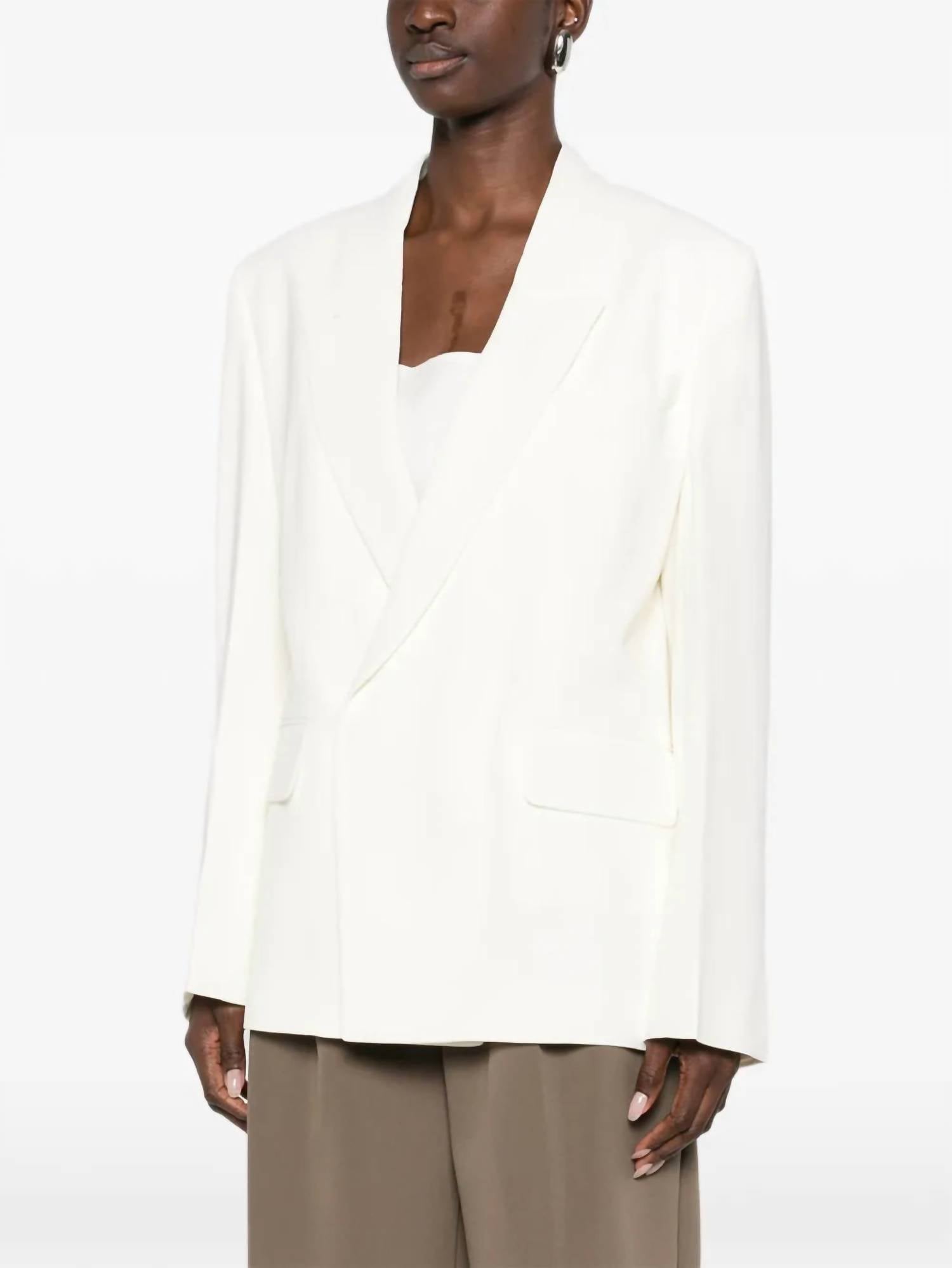 VICTORIA BECKHAM Double Breasted Jacket in ivory - women's jacket - detail view