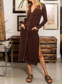 Bucketlist - Reverse Stitch Long Cardigan