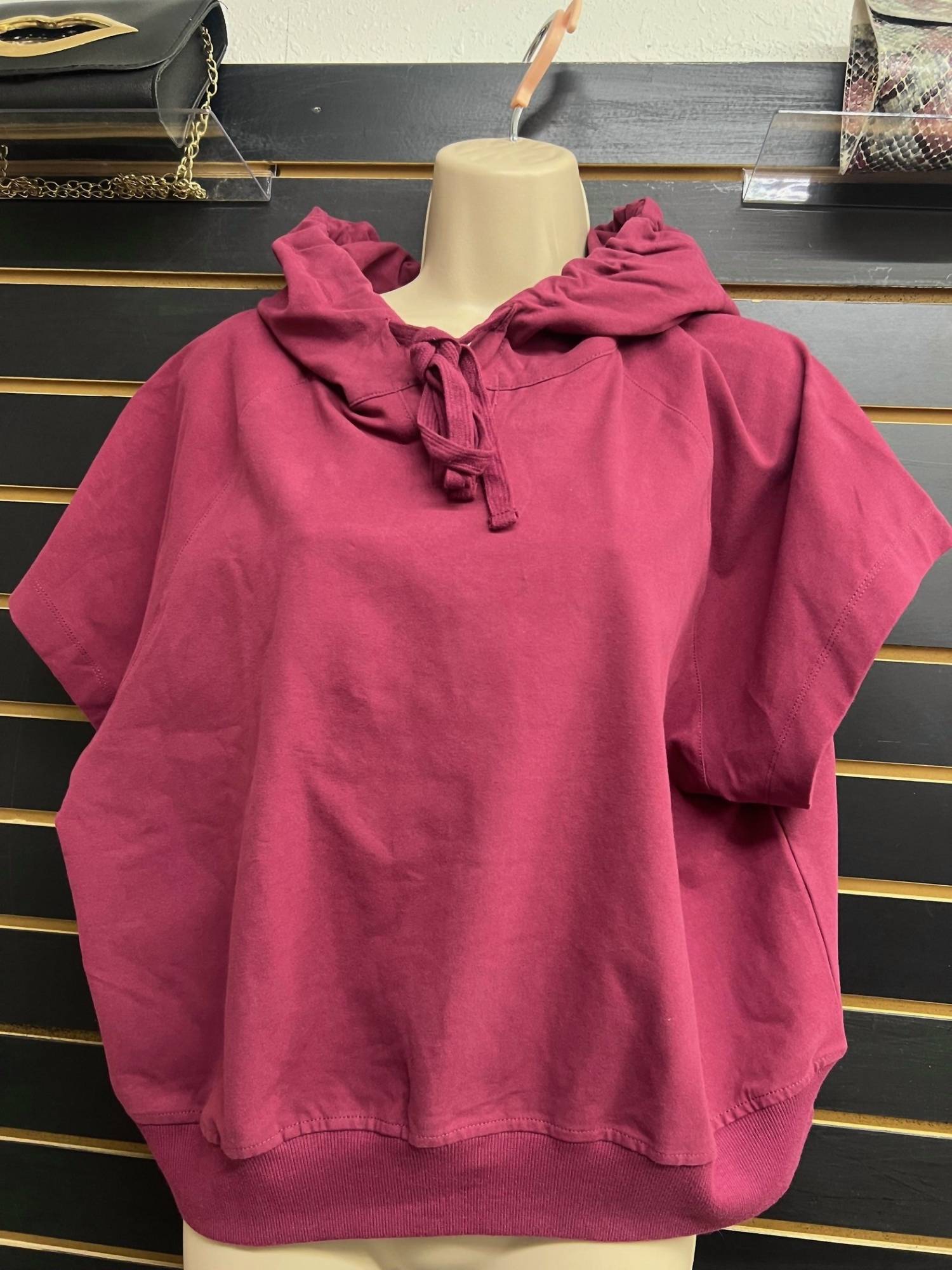 RAE MODE Women's Cloud Nine Cropped Hoodie in burgandy - women's top