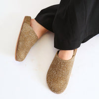 INTENTIONALLY BLANK Women's Agatha Brushed Suede Slip On Mules in khaki - women's shoe - view 5