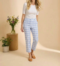 Lisette L - Pastel Grid Crop Trousers