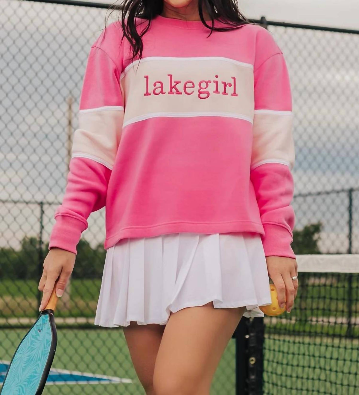 Lakegirl - Cloud Fleece Color Block Crewneck Sweater