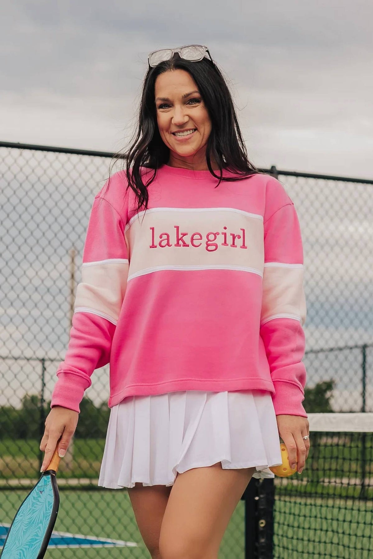 Lakegirl - Cloud Fleece Color Block Crewneck Sweater