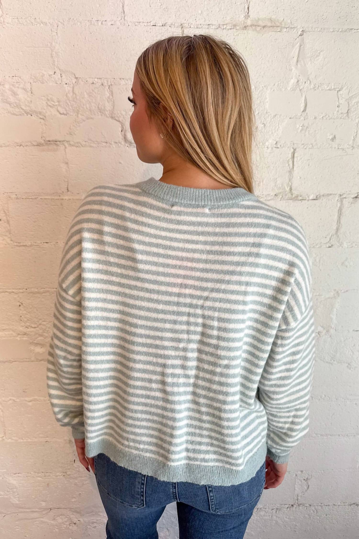 Olivaceous - Haley Stripe Knit Top