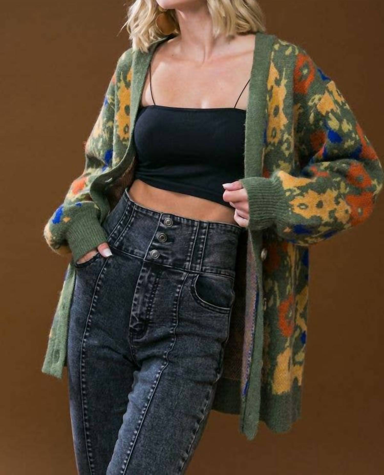 Flying Tomato - Sweater Knit Cardigan