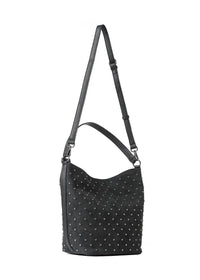 HAUTE SHORE Women's Celine Studded Shoulder Bag in black - women's bag