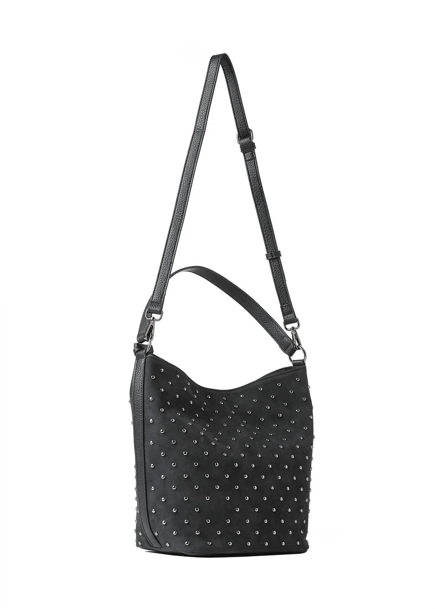 HAUTE SHORE Women's Celine Studded Shoulder Bag in black - women's bag