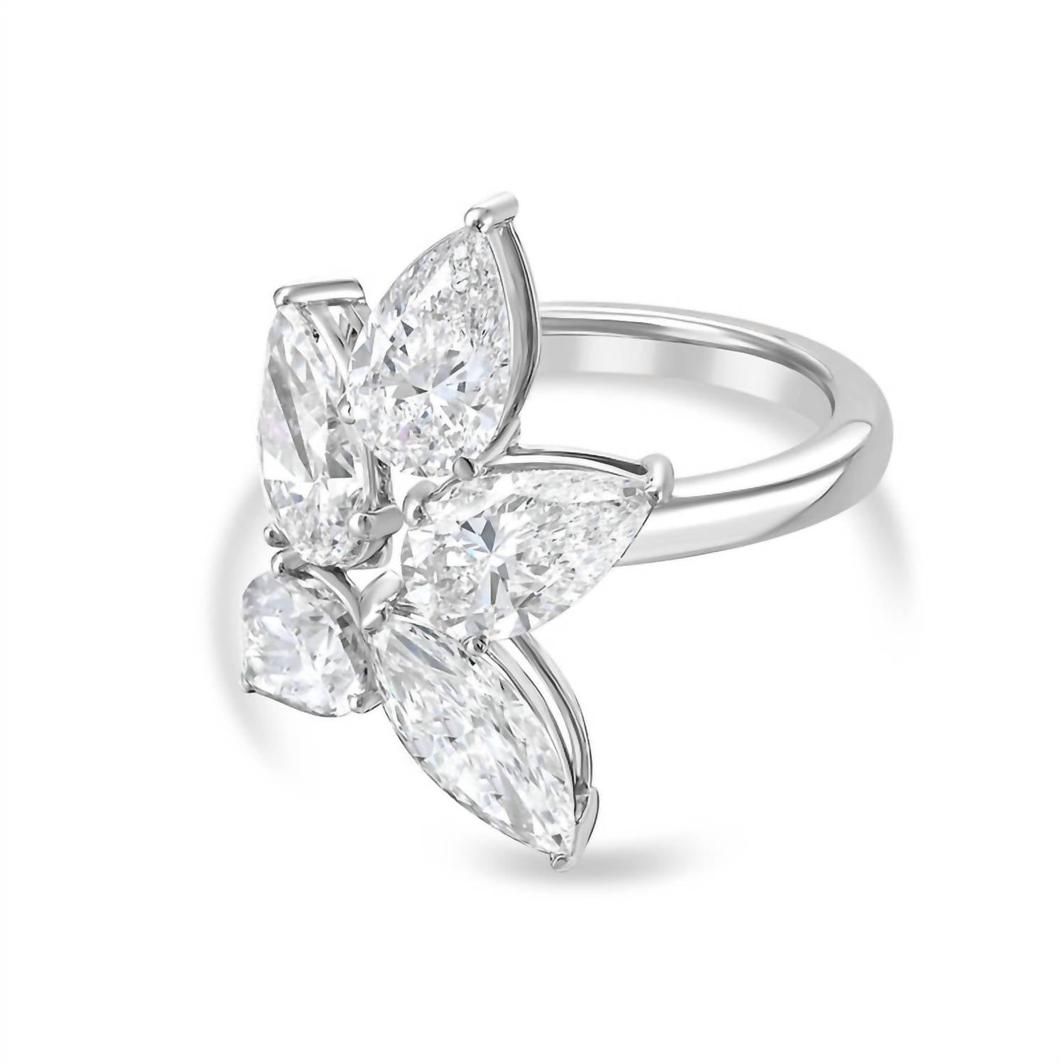 Diana M Jewels - Women's Pear & Marquise Lab-Grown Diamond Fashion Ring (6.00 Ct) - Elegant