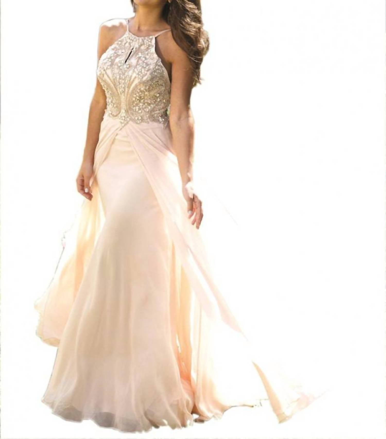 Jovani - Sleeveless Chiffon Maxi Dress