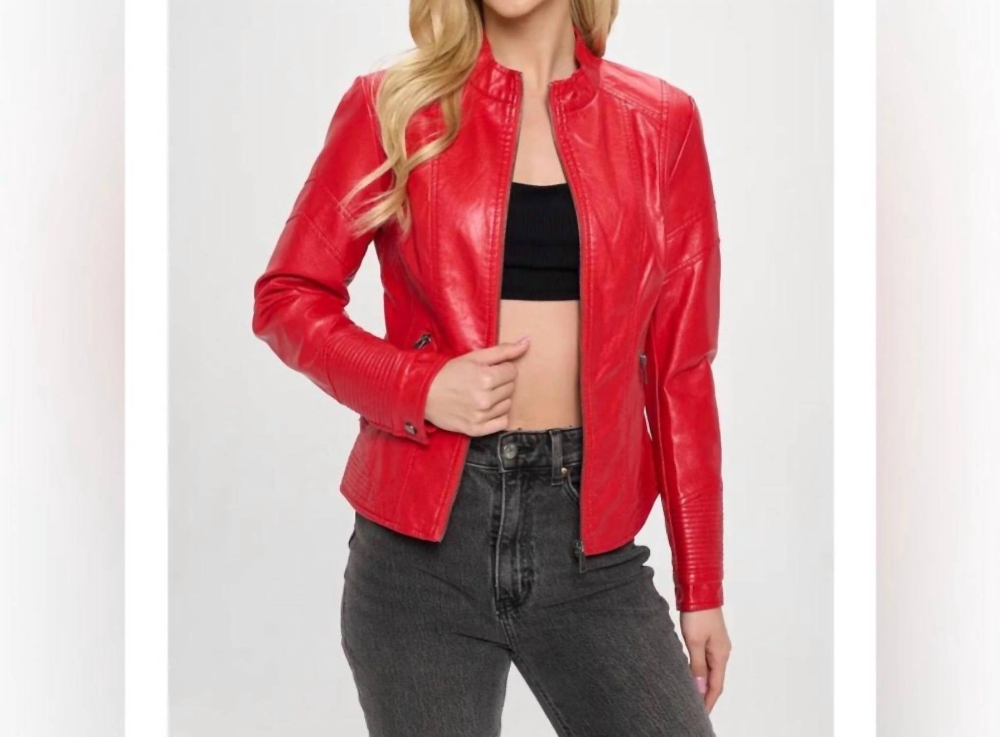 Coalition La - Long Sleeve Vegan Leather Jacket