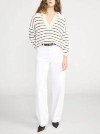 Frame - Striped Easy Pullover Sweater