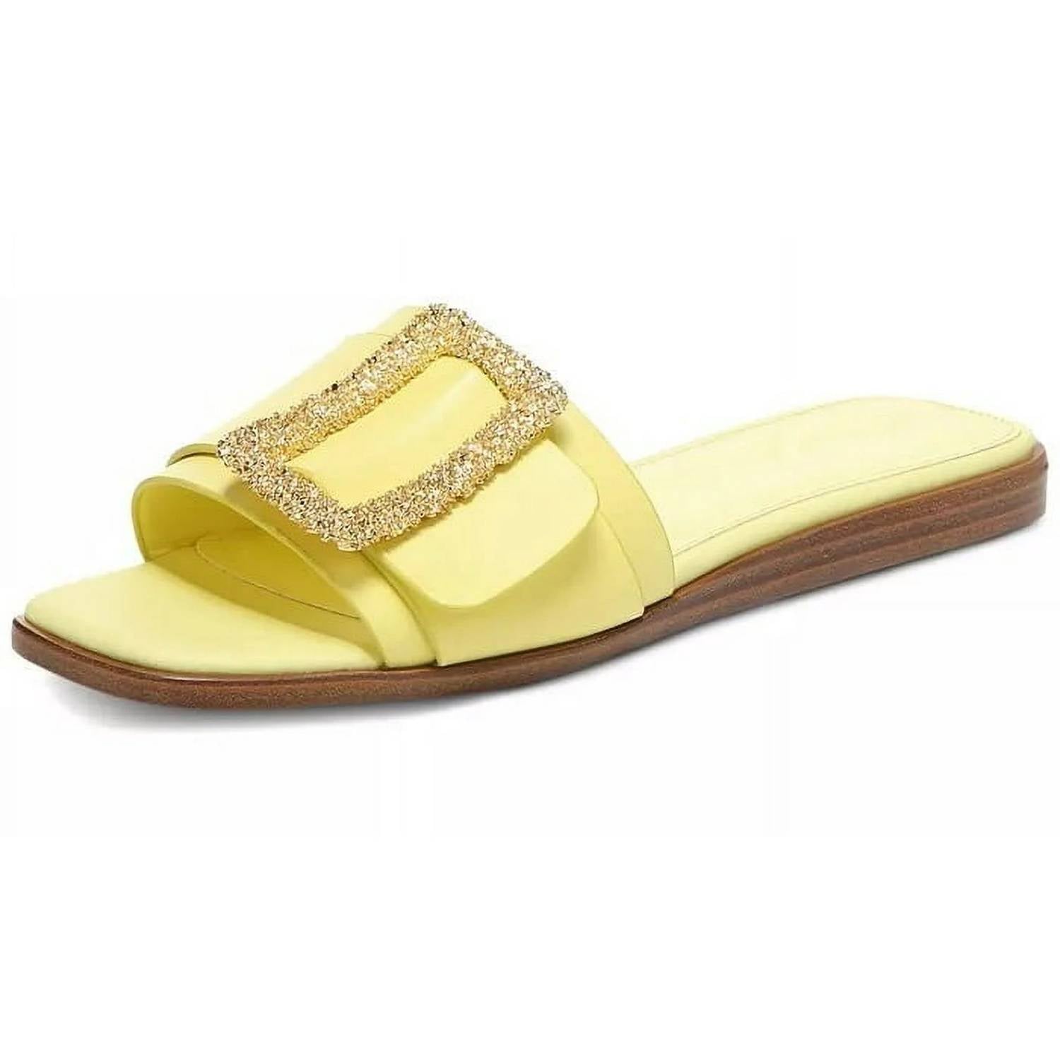 Sam Edelman - Women's Inez Squared Open Toe Buckle Detail Slip On Sandals