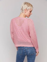 Charlie B - Metallic Fishnet Dolman Sweater