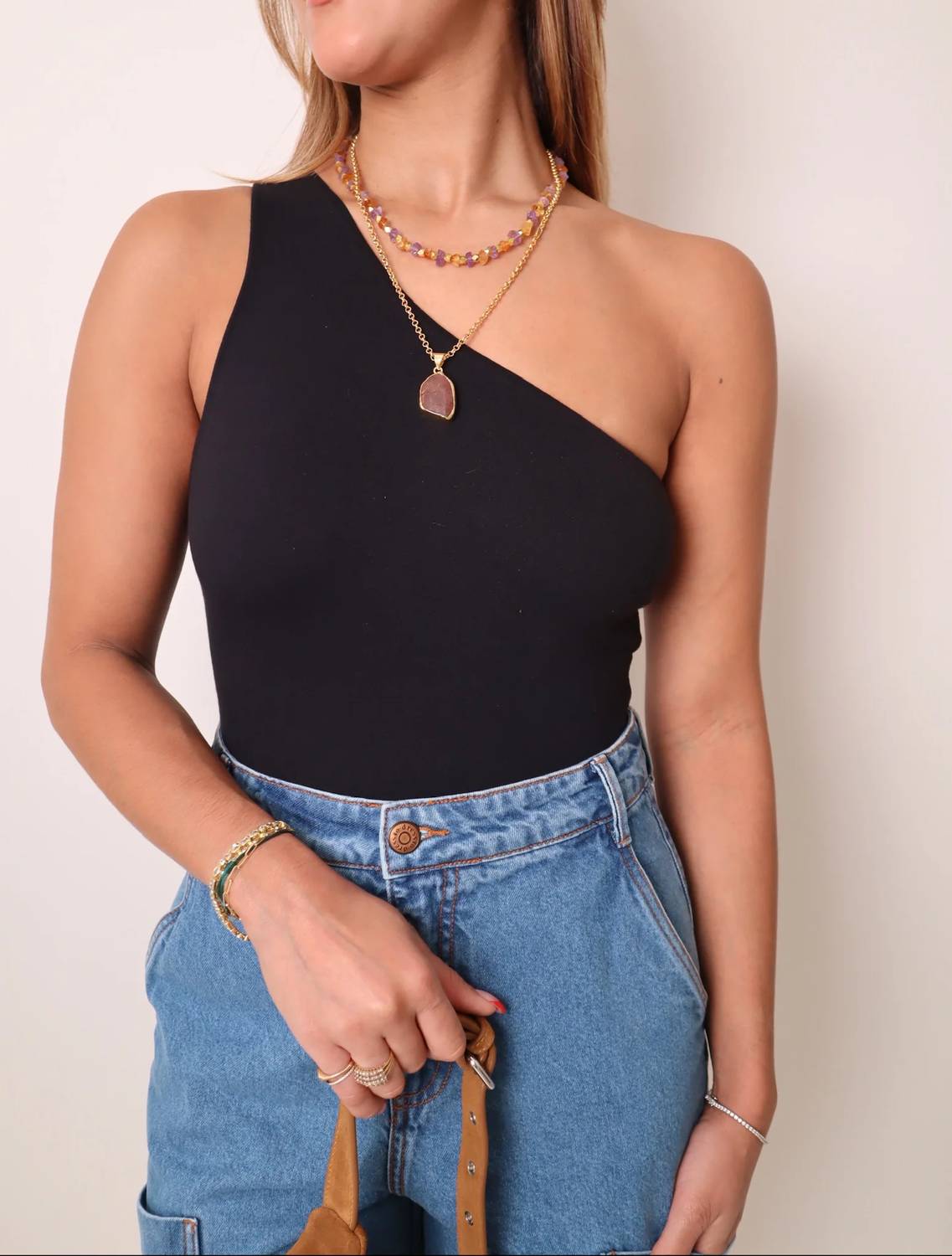 Dress To - One Shoulder Crepe Bodysuit