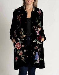 Johnny Was - LONG VELVET BOMBER JACKET COLETTE