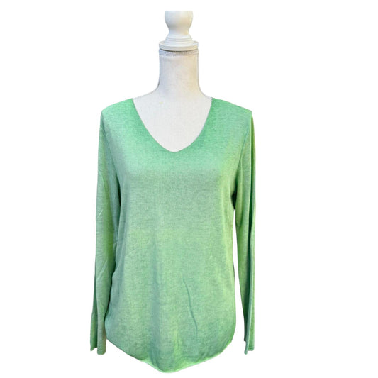 Made In Italy - Women's Long Sleeved V-neck Top